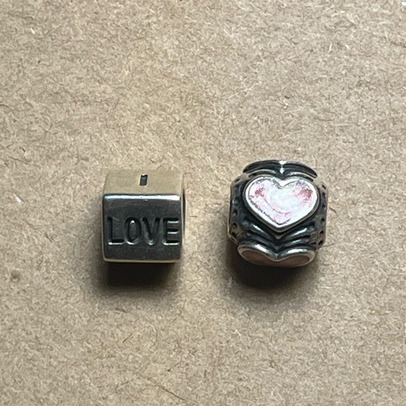 Authentic Pandora I Love you and Heart Charms - Picture 1 of 13